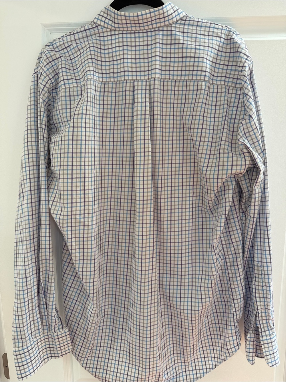 Peter Millar Men’s Size L Blue and Purple Plaid Button-Down Shirt - Picture 5 of 5